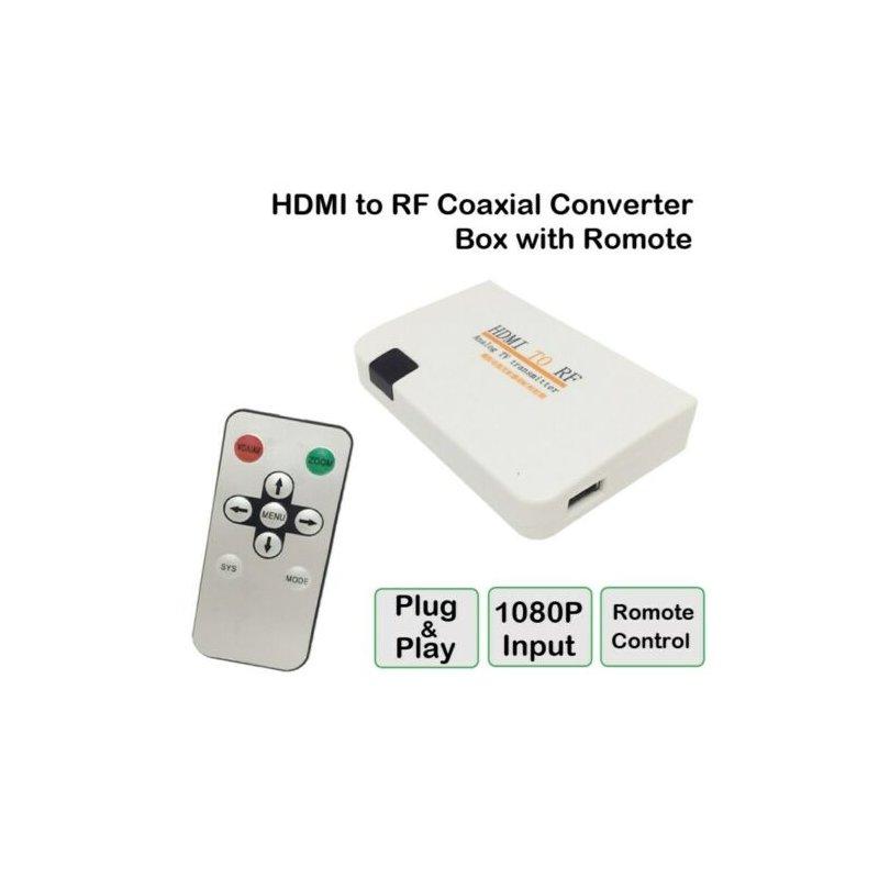 Cables & Connectors | HDMI to RF Coaxial Converter Box with Remote Control US plug Cables & Connectors Cables & Connectors