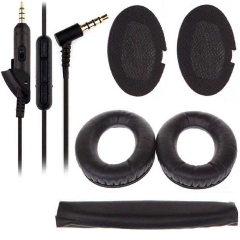 Cables & Connectors | Replacement Ear Pads Cushion + Audio Cable + Headband for Bose QuietComfort QC15 QC2 black Cables & Connectors Black