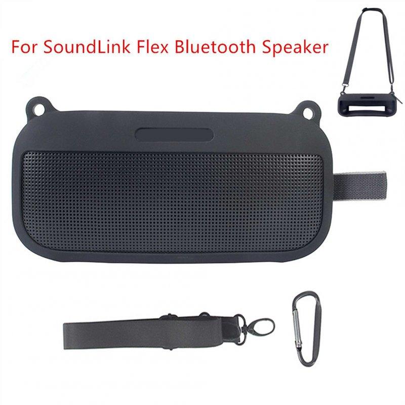 Electronic Accessories | Portable Audio Case Silicone Protective Cover Compatible For Bose Soundlink Flex Bluetooth Speaker black Electronic Accessories Black