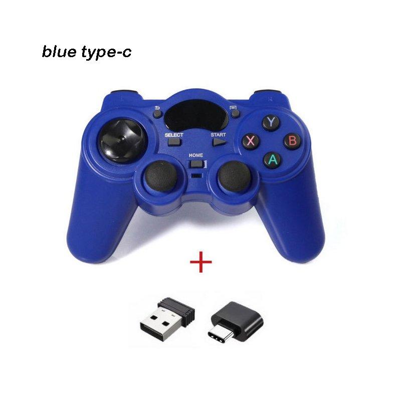 Gamepads | 2.4g Android Gamepad Wireless Gamepad Joystick Game Controller Joypad Blue type-C interface Gamepads Blue type-C interface