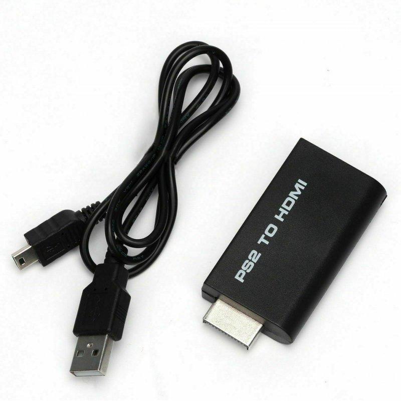 More Gaming Accessories | For Sony  2 PS2 to HDMI Converter Adapter Adaptor Cable HD black More Gaming Accessories Black