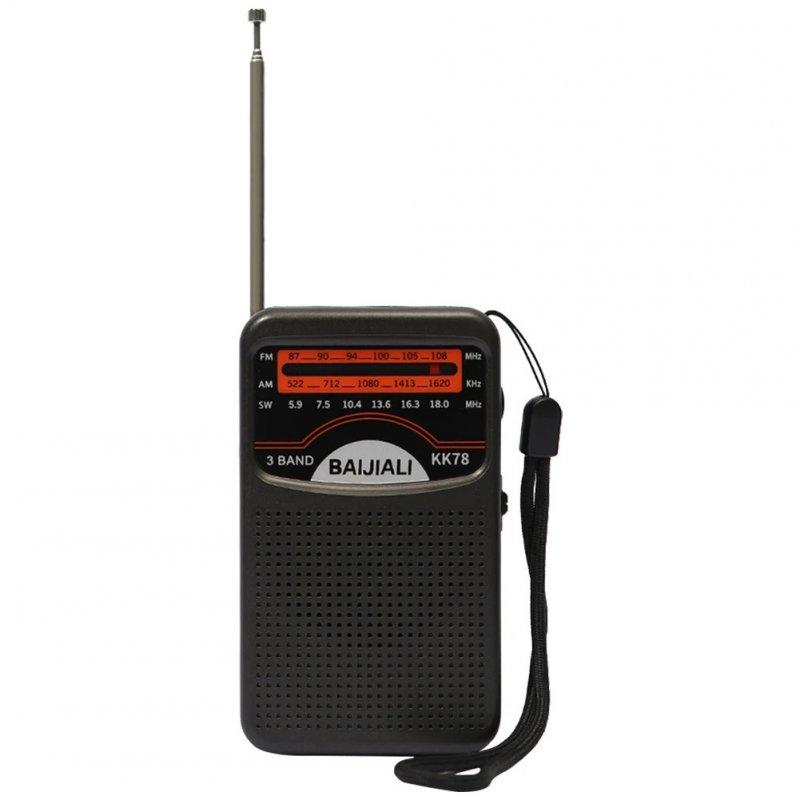 Radio | KK78 AM FM SW Radio Battery Operated Portable Longest Lasting Pocket Radio With Telescopic Antenna Radios Player 3 Band Mini Radio For Senior Walking Indoor Outdoor Emergency Use black Home Audio & Video Black